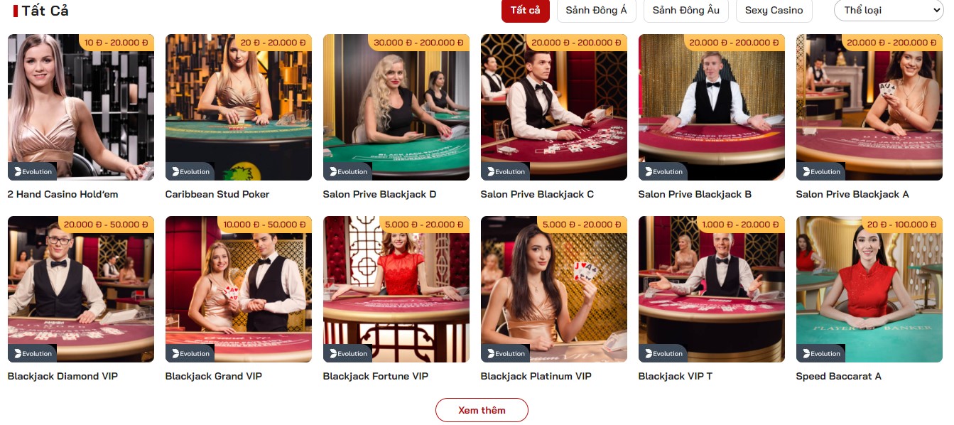 giới thiệu sảnh casino red88